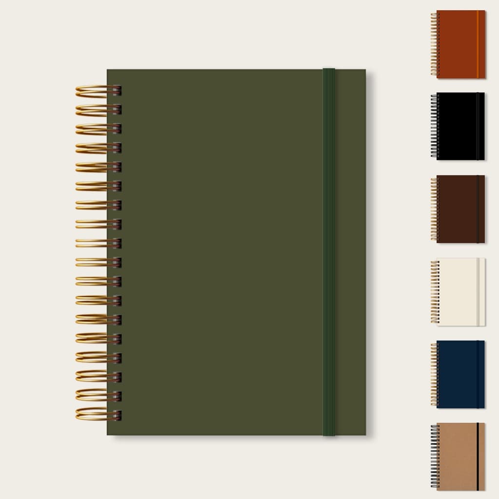 Caderno A5 Capa Dura Lisa Minimalista Folhas 90g Pautadas