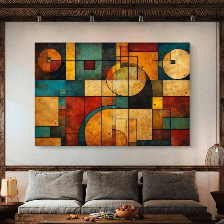 Quadro Decorativo 80x110cm Arte Abstrata Conceitual Decoração de Parede Hall Luxo Sala Quarto MDF
