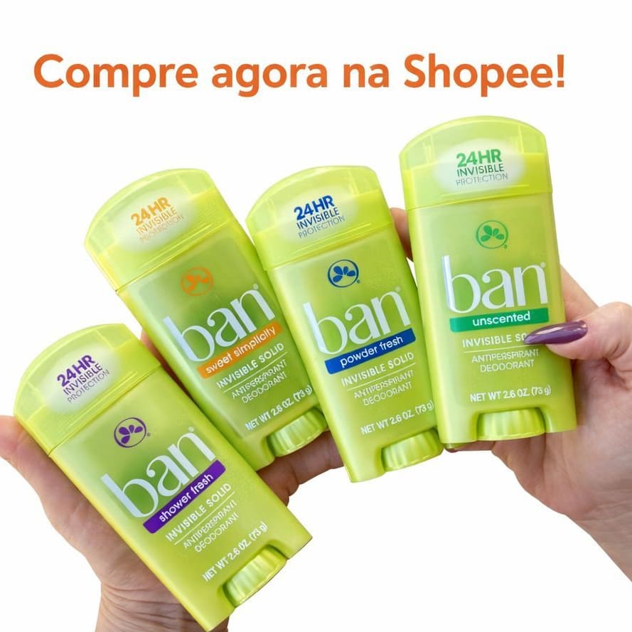 Desodorante Ban 24HR de Proteção Sólido 73g Original