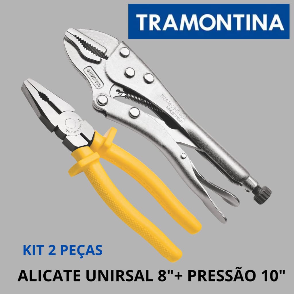 Kit Alicates Tramontina Pressão 10" + Universal 8" Profissional
