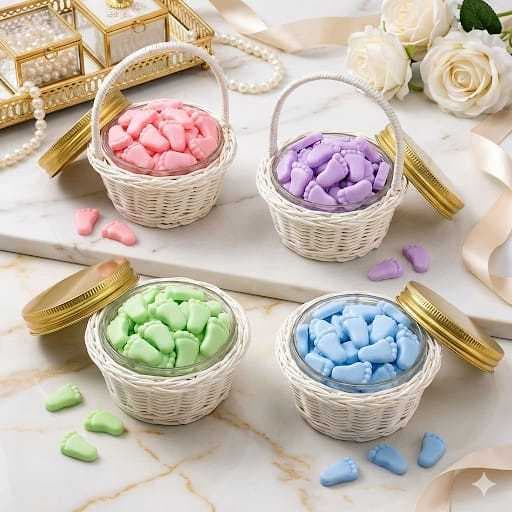 100 Mini Sabonetes Pezinho para Lembrancinhas (50 Pares) maternidade, nascimento, chá de bebe.