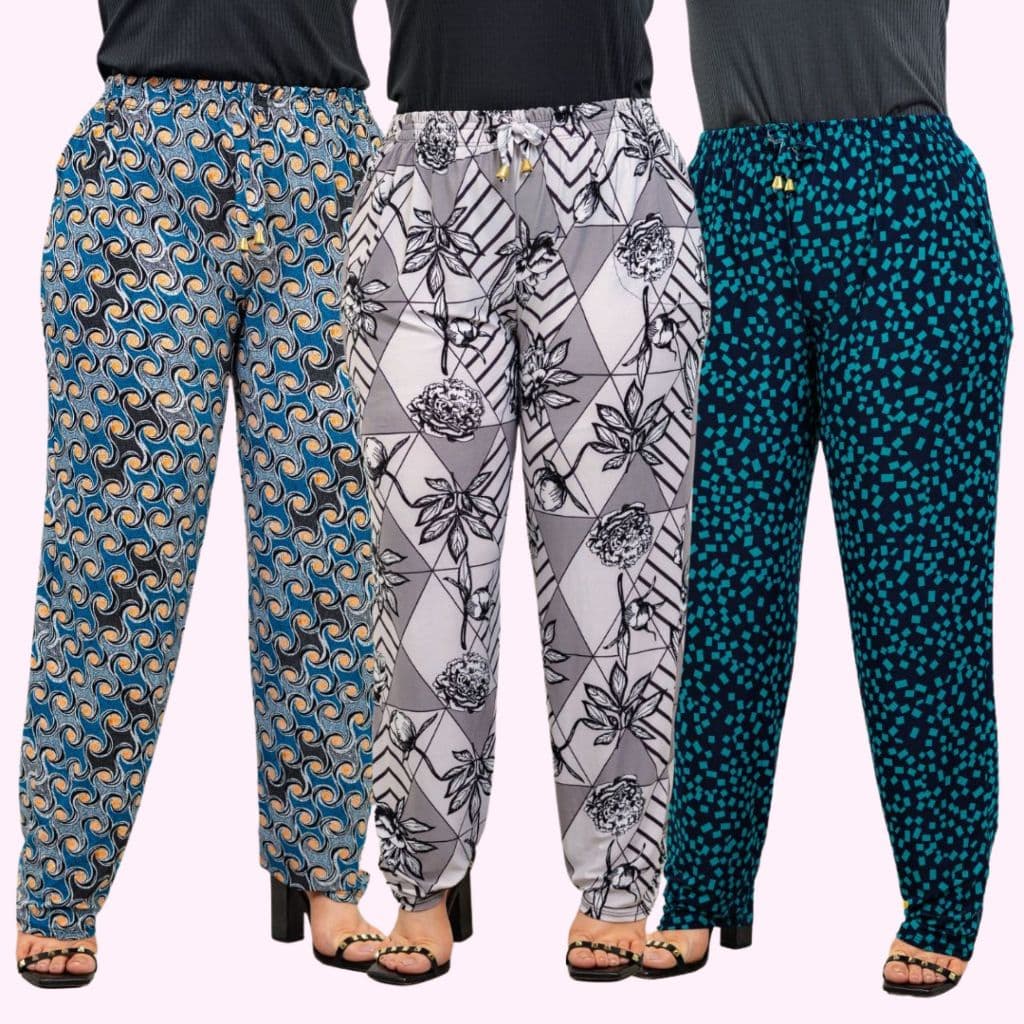 Kit Com 3 Calça Feminina Confortável Malha Liganete Pantalona