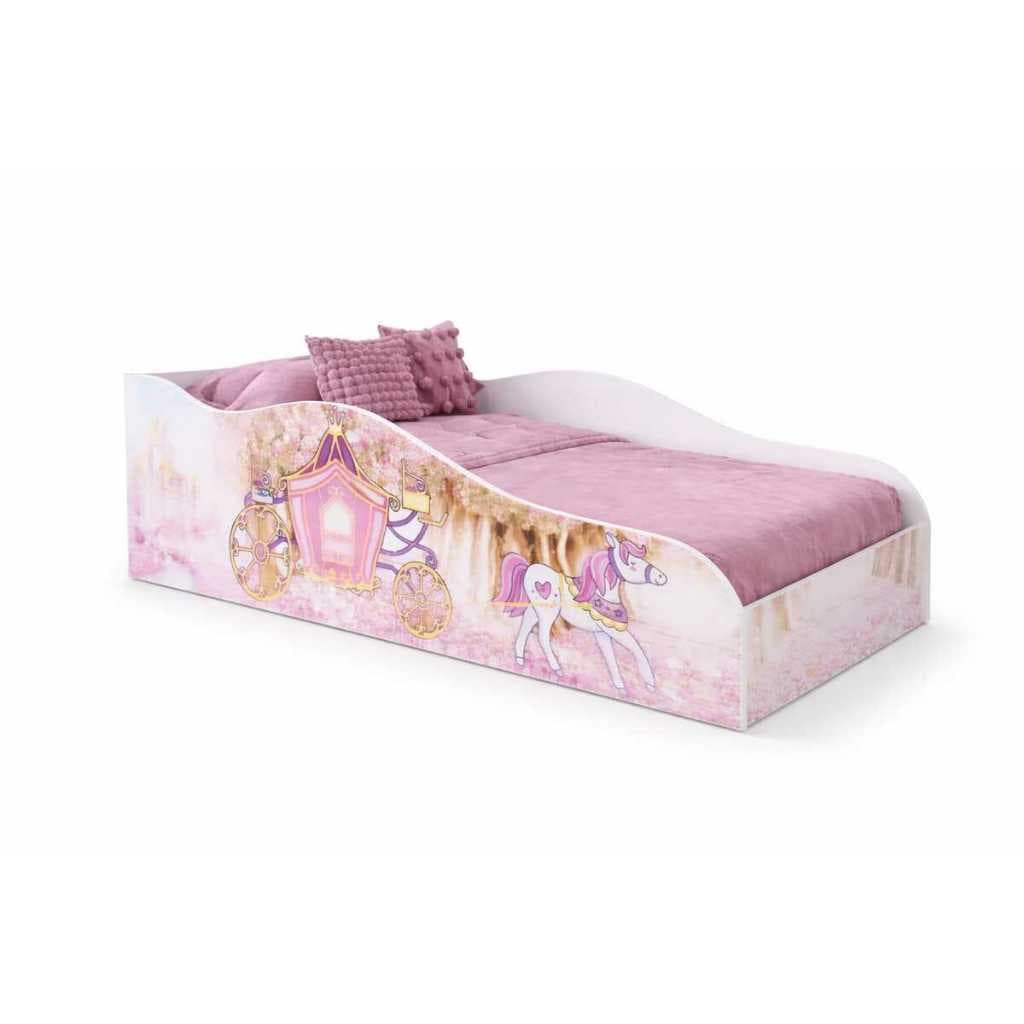 Cama Solteiro Montessoriana Moderna Com Grade Proteção Encanto quarto princesas