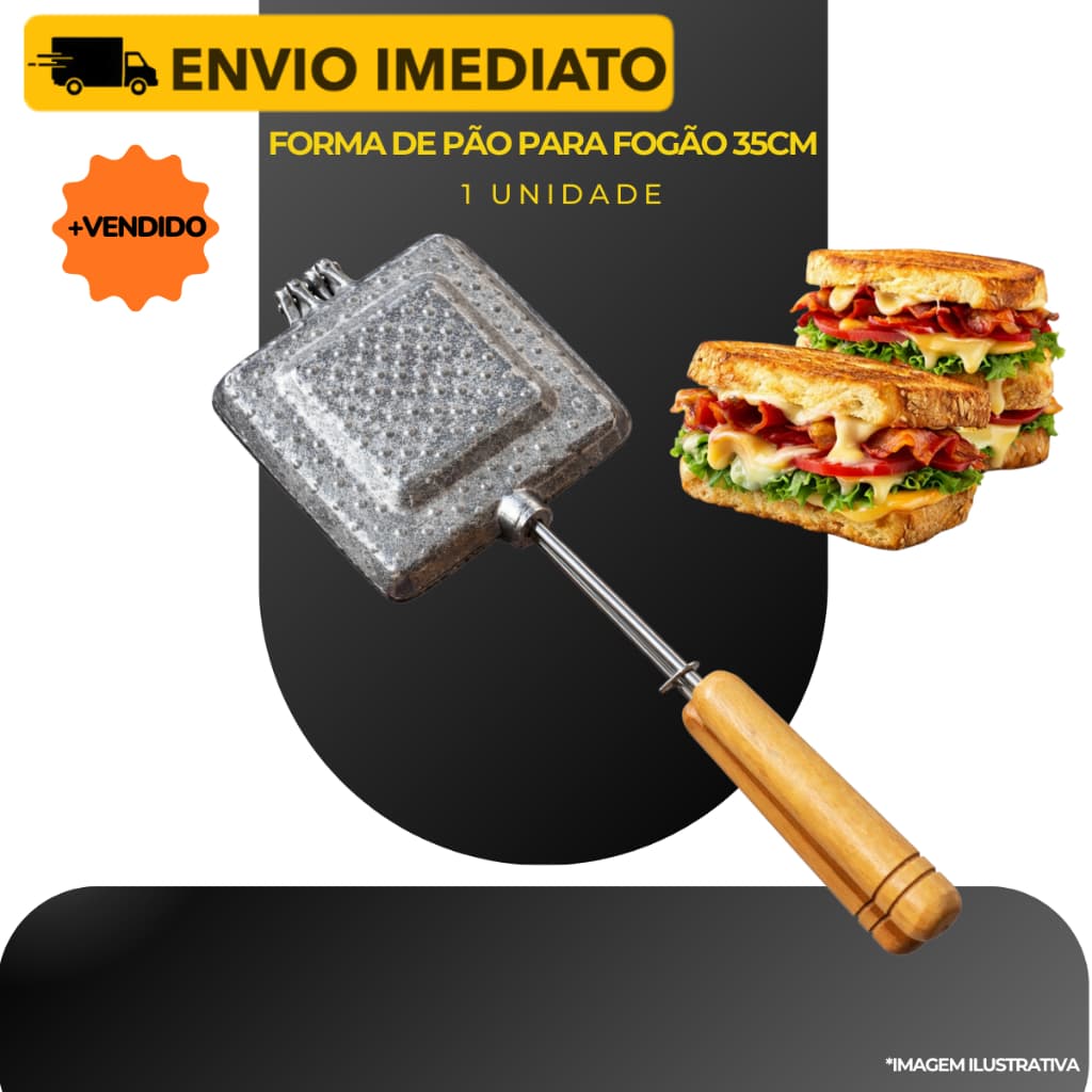 Sanduicheira Para Fogão Ferro Chapa Pão de Forma Misto Quente