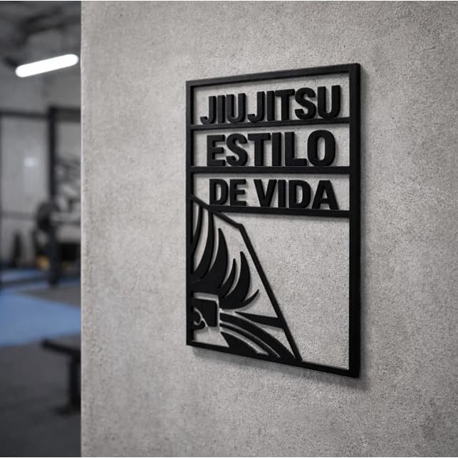 Quadro Vazado Decorativo Jiu Jitsu Estilo de Vida Parede