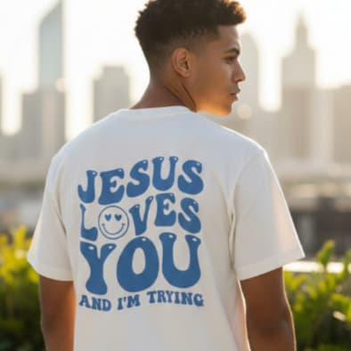 Camiseta Jesus Loves You Masculina e Feminina Streetwear Blusa Cristã 100% algodão