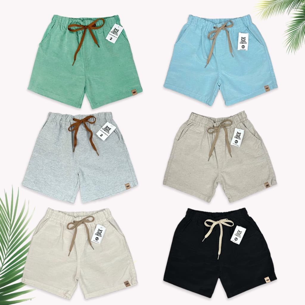Short Linho Infantil Juvenil Meninos Bermuda Mauricinho Premium 02 ao 16