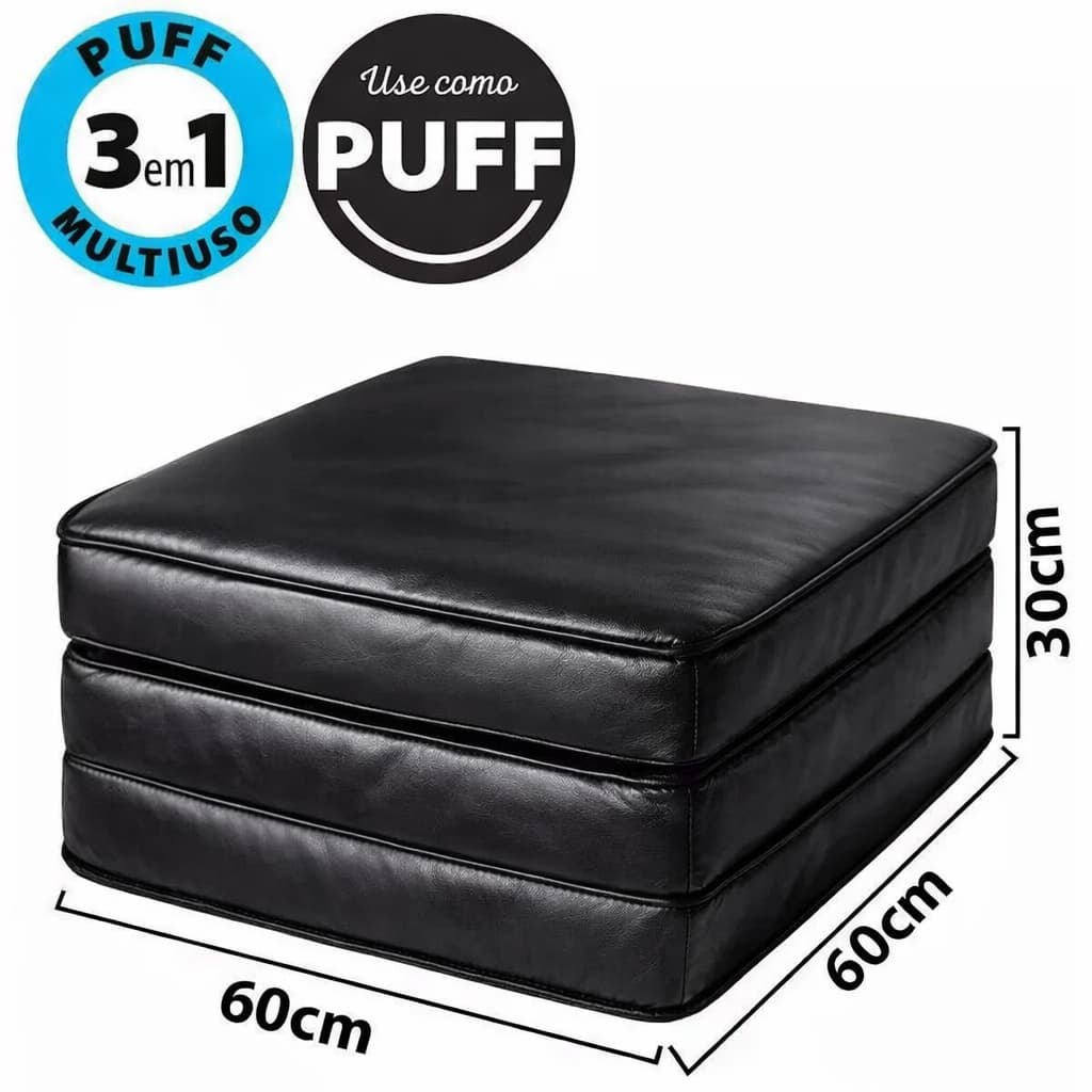 Puff Multiuso Dobrável 3 em 1 Corano Angus Premium 100% Impermeável