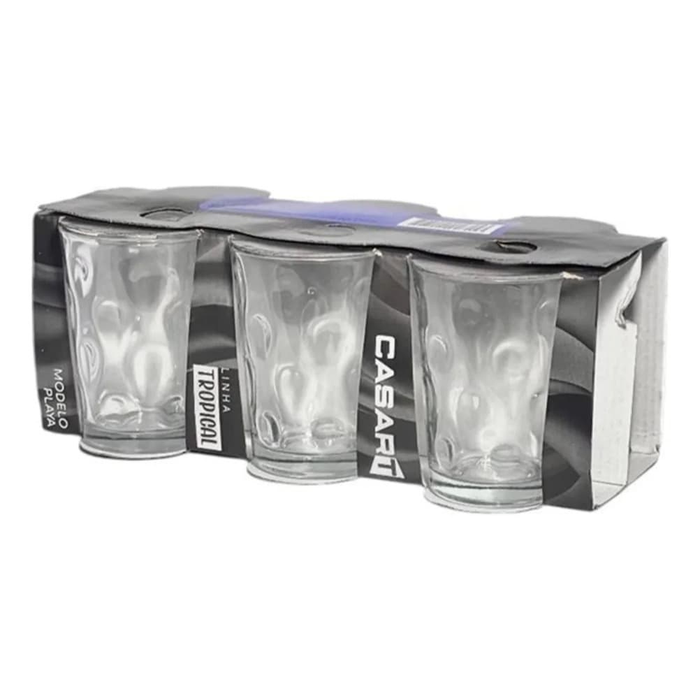 Jogo Copos Vidro 210ml Kit 6 copos Para Suco, Água, Drinks, Dia a Dia