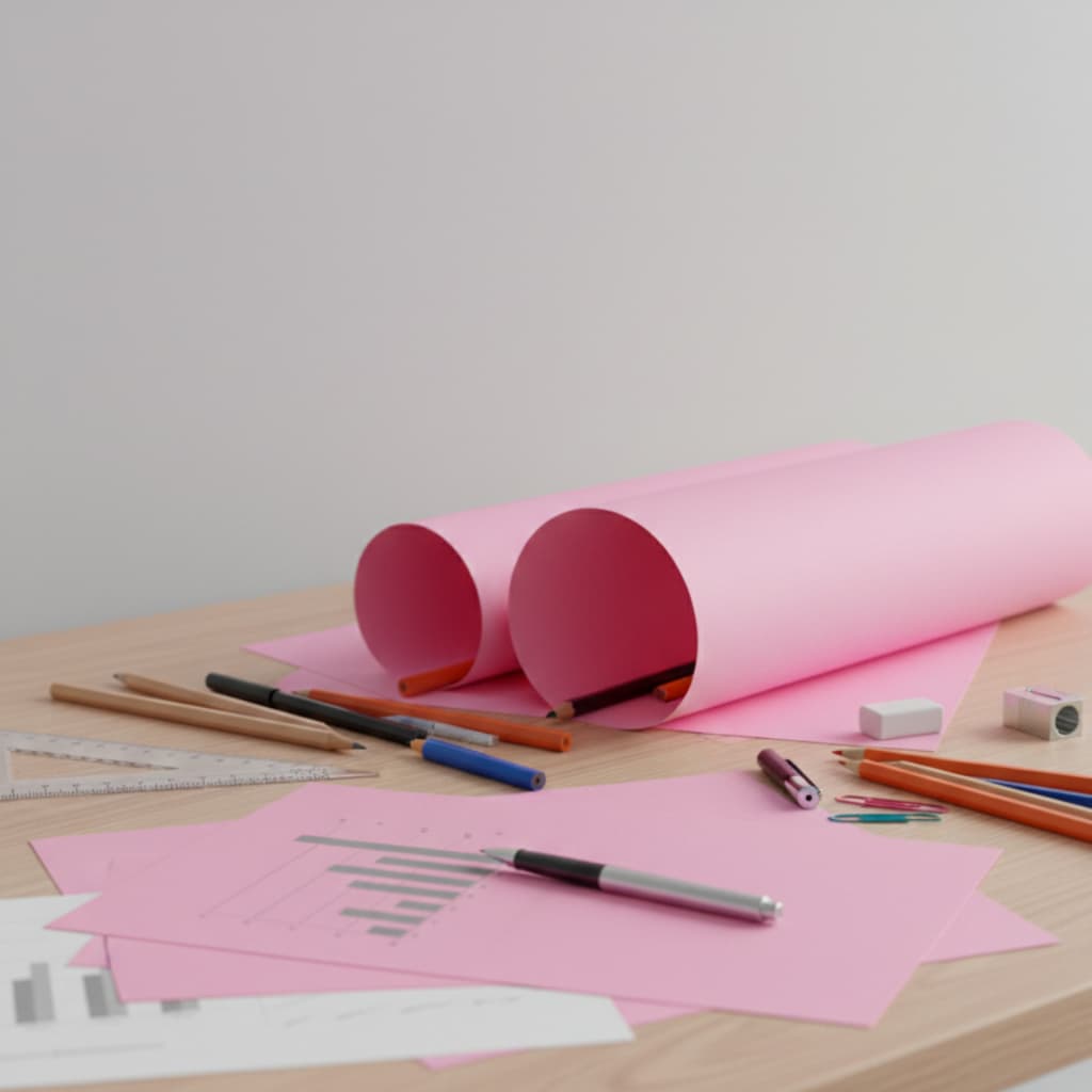 Papel Offset Rosa Liso 120 gramas 100 Folhas Tamanho A4 Profissional Resistente Premium Novo