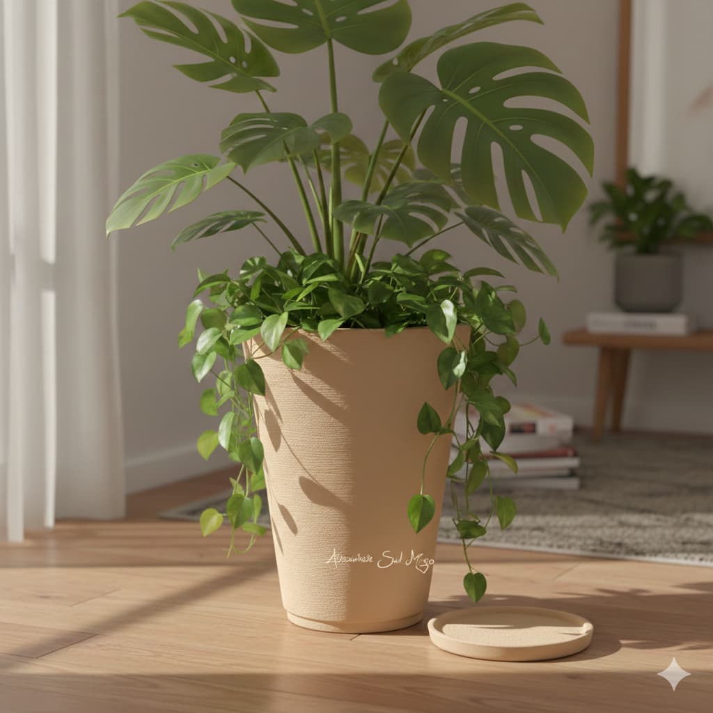Vaso Para Flor Polietileno Grande Nº3 49cm Luxo Área Externa Sala