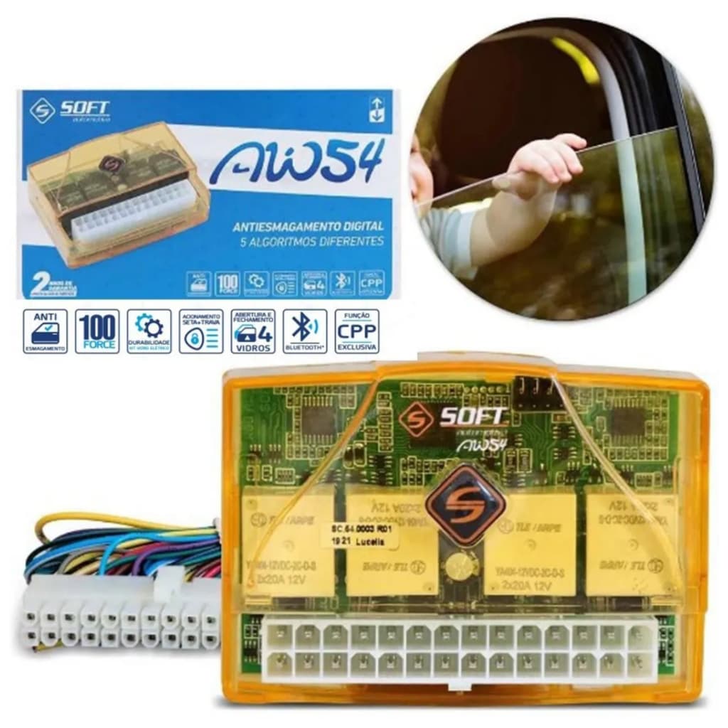 Módulo De Vidro Elétrico Soft Aw54 Universal