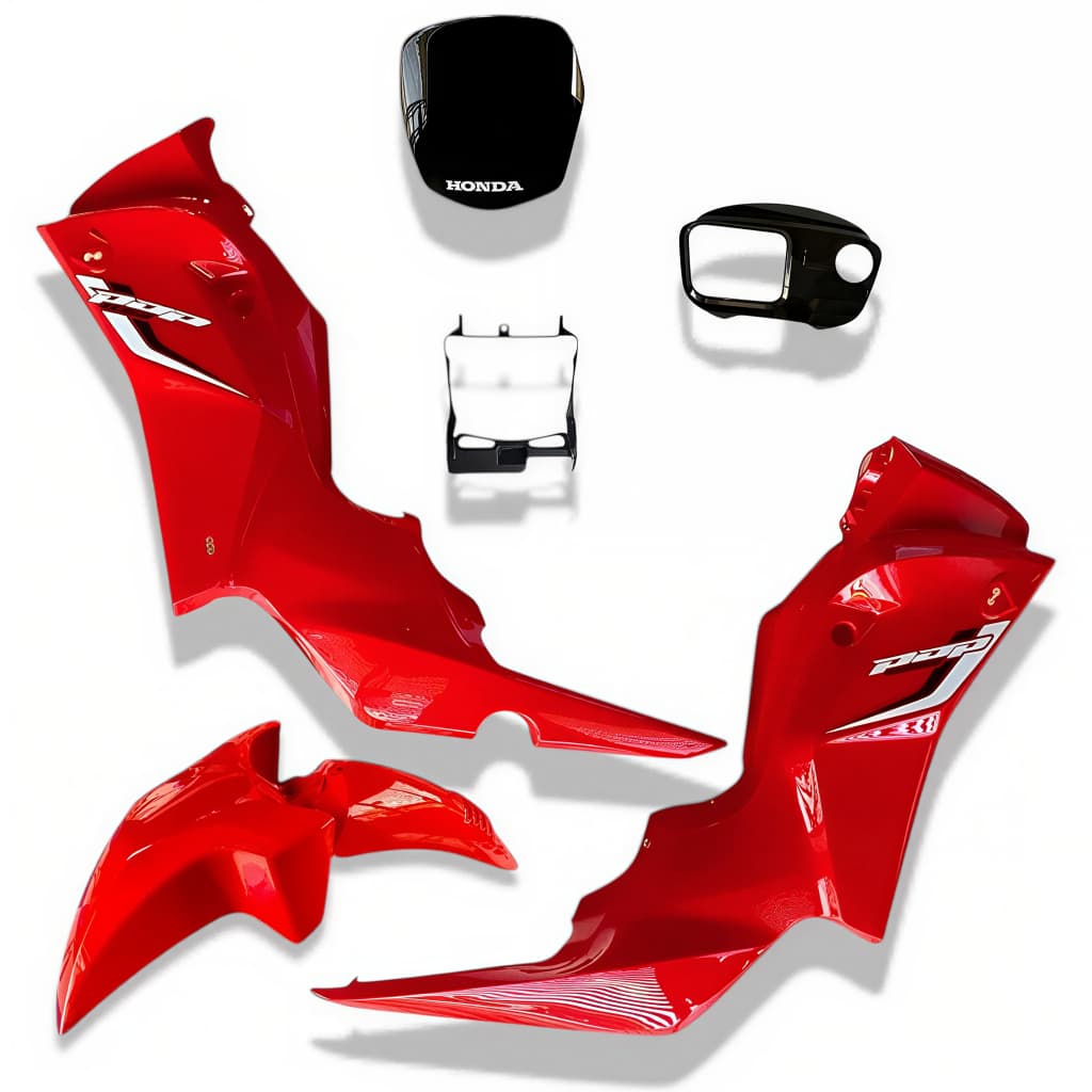 Kit Carenagem Lateral Paralama Painel Pop 100 2013 A 2015 Vermelho Adesivado