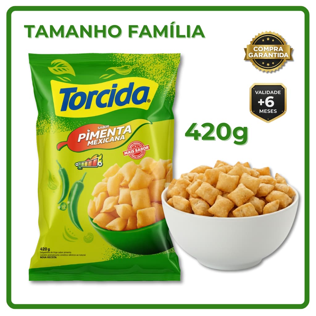 Salgadinho Torcida Pimenta Mexicana 420g Tamanho Família Gigante