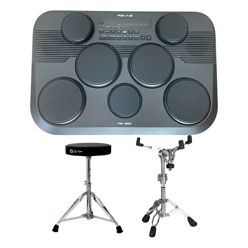 Kit Bateria Eletronica Revas Roland Pb350 + Estante + Banco