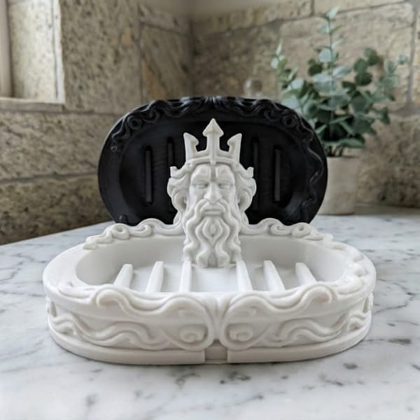 SABONETEIRA DECORATIVA P0SEID0N COM DRENAGEM – PORTA SABONETE PREMIUM