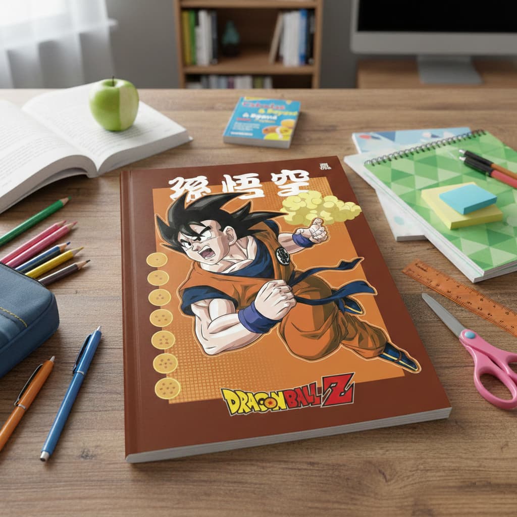Caderno Brochurão Personagem Dragon Ball Z 80 Folhas Criativo Escolar Sortido