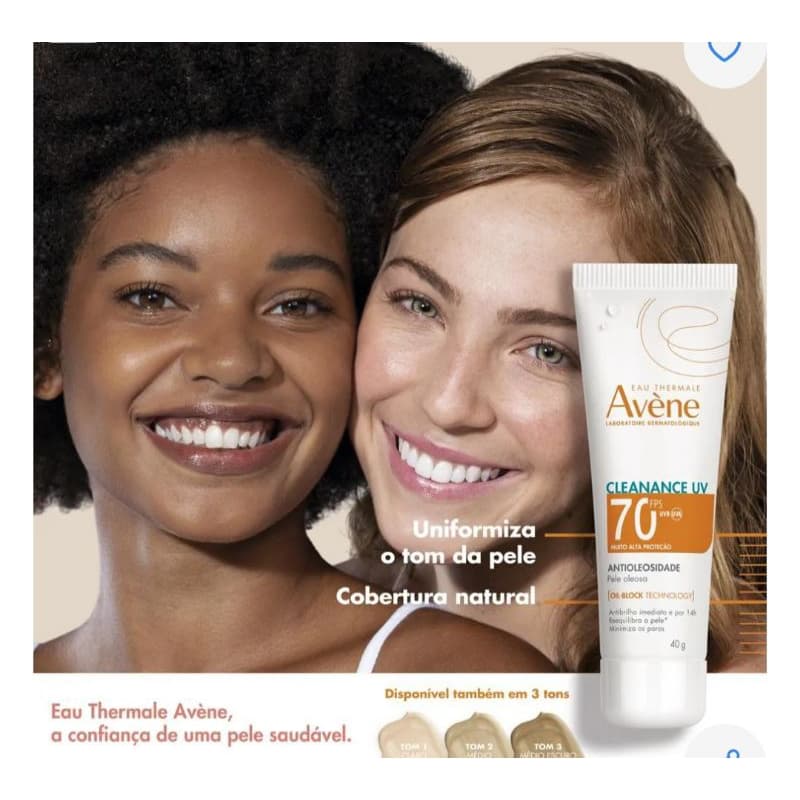 Protetor Solar Avene Antioleosidade- Tom 1 claro vencimento 07/26(caixa com avariação Somente no Avene).Restante normal.