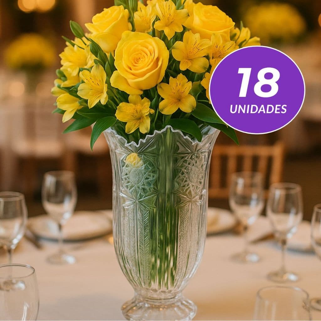 Kit com 18 Vaso Acrílico Para Eventos e Festas Enfeite centro de Mesa Versátil