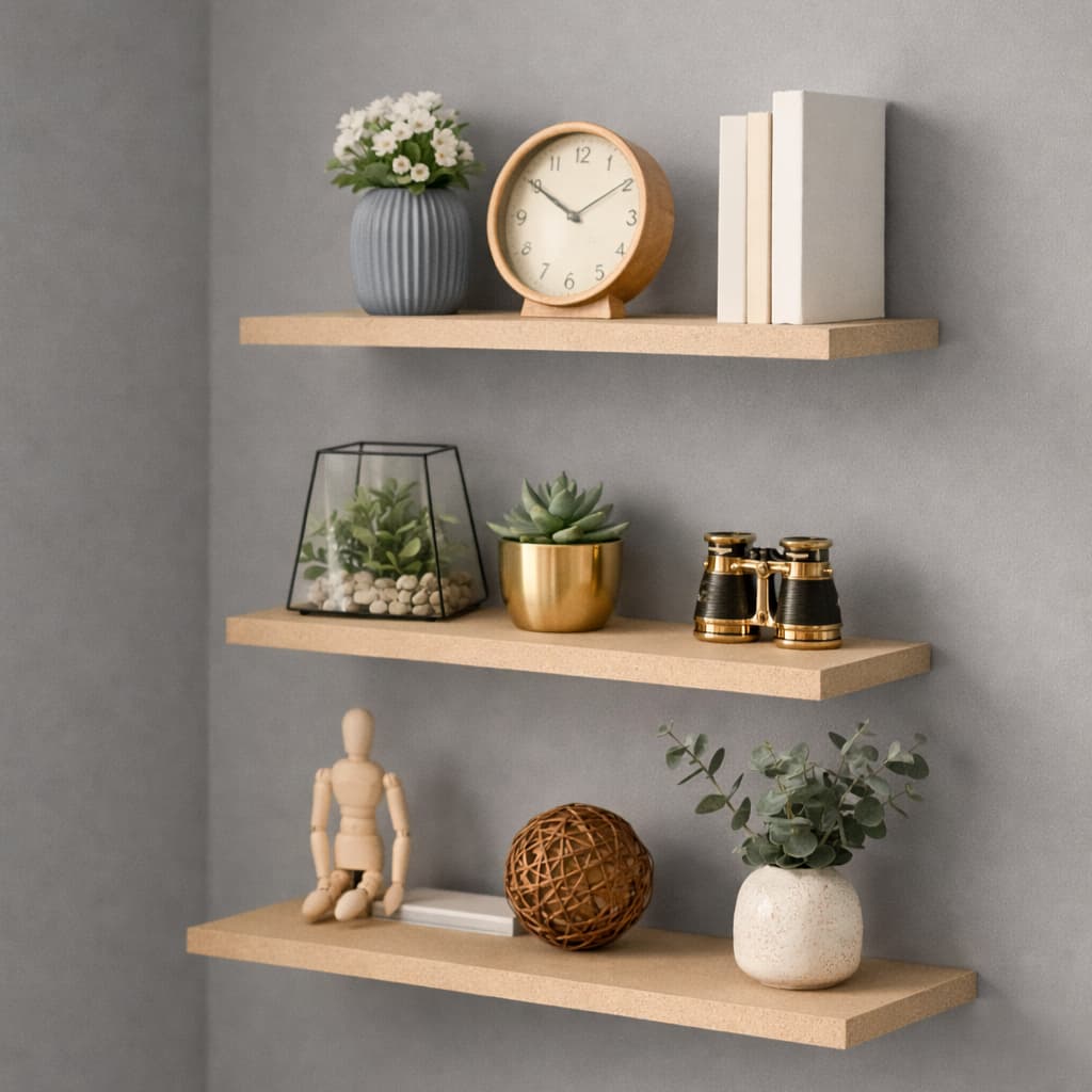 Prateleiras MDF Nicho Multiuso Com Suporte Decoração Quarto Sala Banheiro Branca Preta Amadeirado Suporte Decorativo