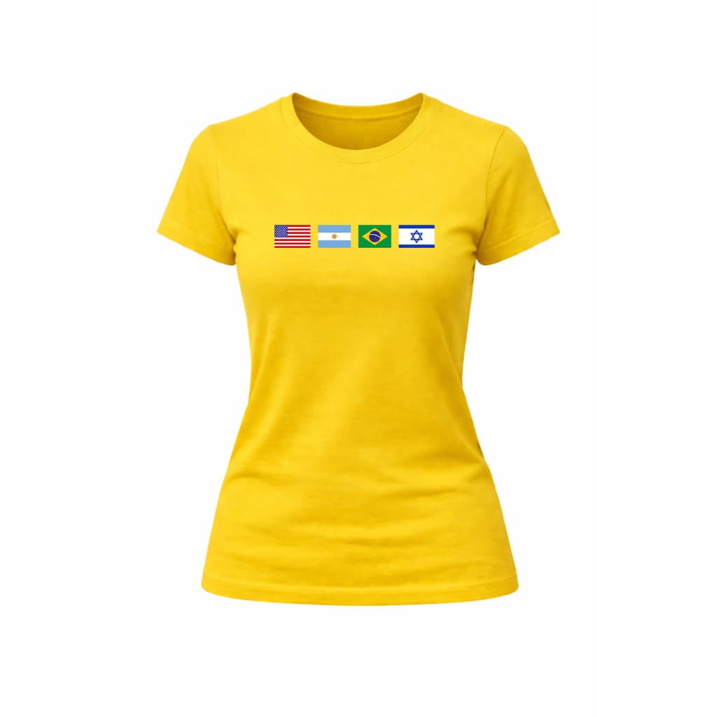 Camiseta Nikolas Política Conservadora Bandeiras EUA Brasil Argentina Israel 100% Algodão