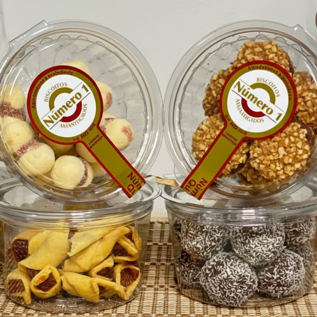 Kit 4 Potes de Biscoitos Amanteigados Número 1 - Artesanais Sortidos (100g cada)