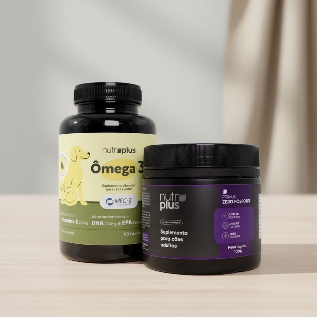 Kit Nutroplus: Suplemento Ômega 3 60 Caps + Suplemento Primus Zero Fósforo 100g