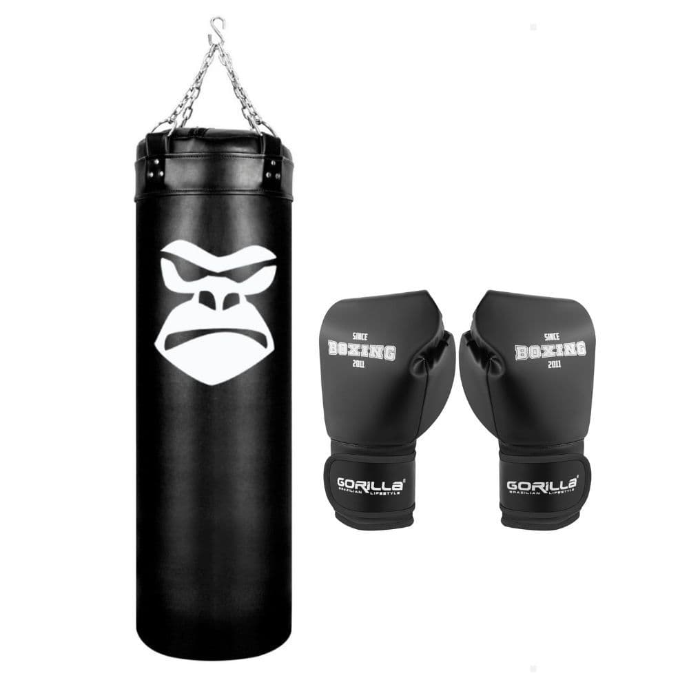 Kit Saco de Pancada 90CM Profissional Gorilla + Luva De Boxe 12oz Qualidade Gorilla Original