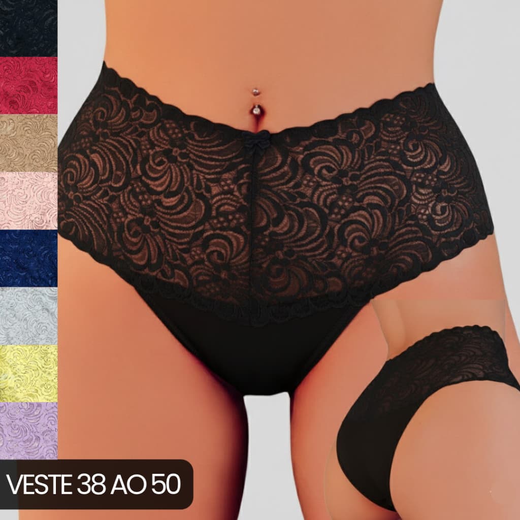 Kit Calcinha Cos Alto Renda Calsinha Femenina Modeladora Calcinha Adulta Renda Feminina