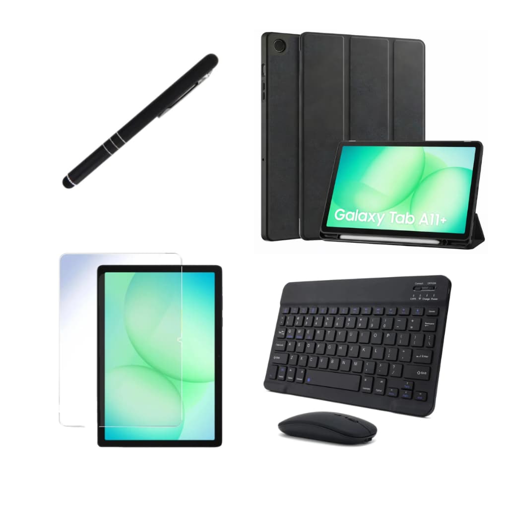 Kit Capa Case Capinha Smart + Película + Mouse + Teclado Caneta Para Samsung Galaxy Tab A11+ A11 Plus X230 X236