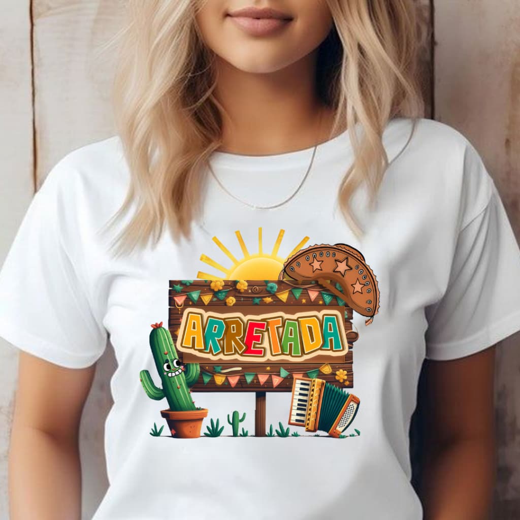 Camiseta Feminina Frase Nordestina Arretada T-shirt Casual Sertão Baby Look