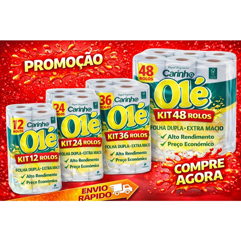 Papel Higiênico 48 Rolos Folha Dupla 20m Promoção Atacado - Compre Agora Papel Higiênico Olé Aqui