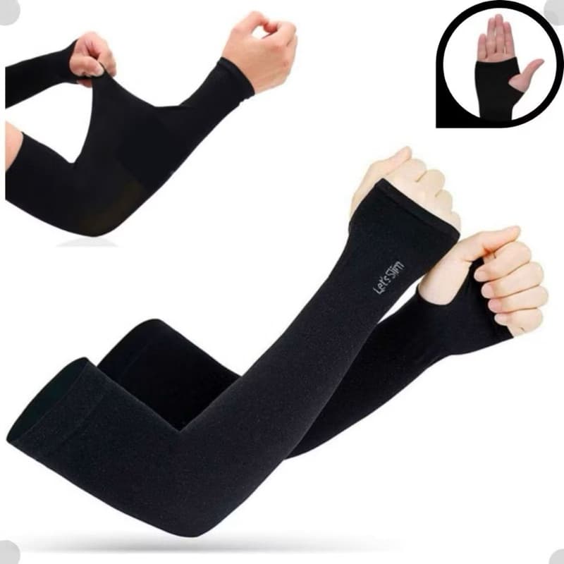 Par Manguito Proteção Solar UV 50+ Premium Mangote Braço de Dedo para Motoqueiro Ciclismo