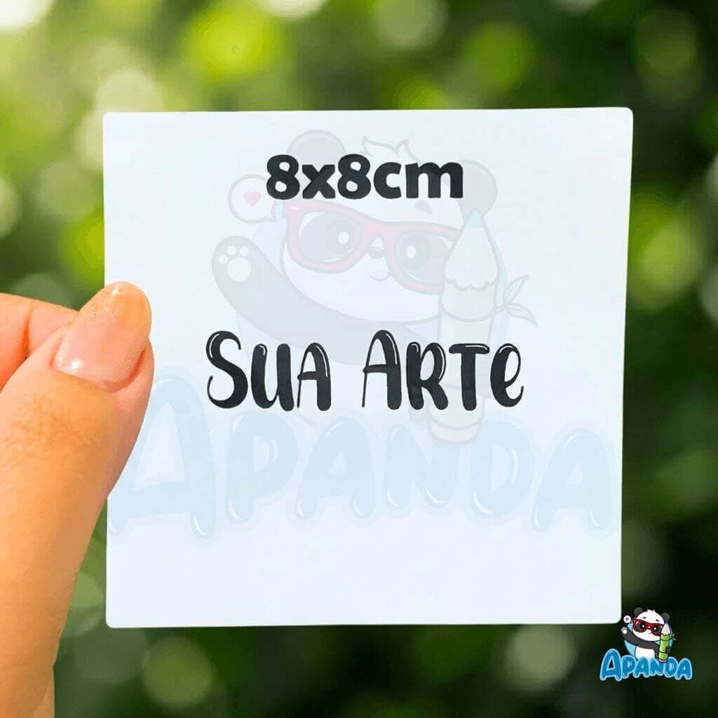 Adesivo Personalizado 8x8 cm Quadrado – Com sua Arte, Logo ou Frase