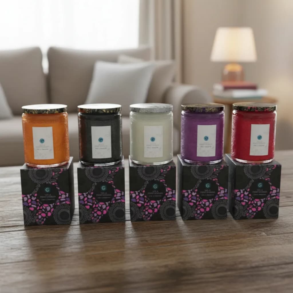 Kit 2 Velas Perfumadas Aromáticas Lima E Manjericão Suporte de Vidro 317g