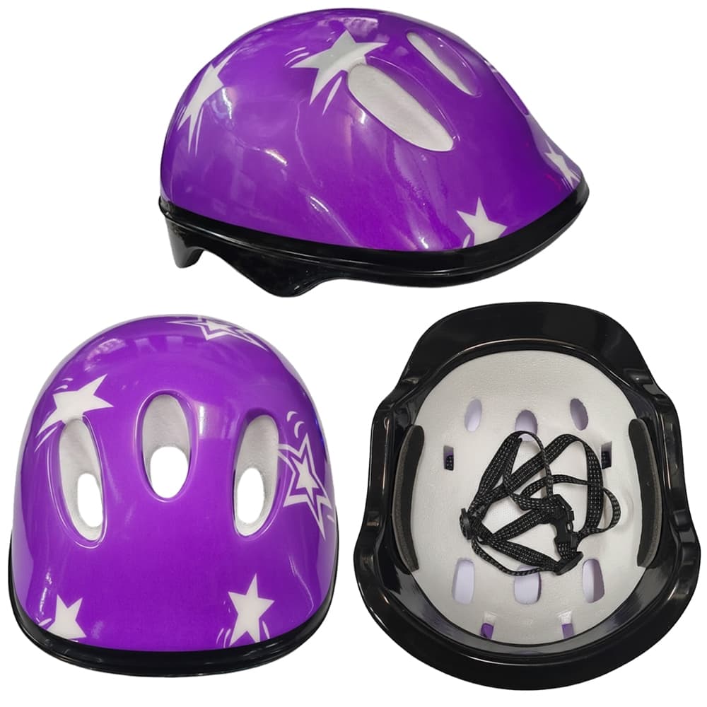 Capacete Proteção Infantil Bike Bicicleta Skate - Estrelas Lilás