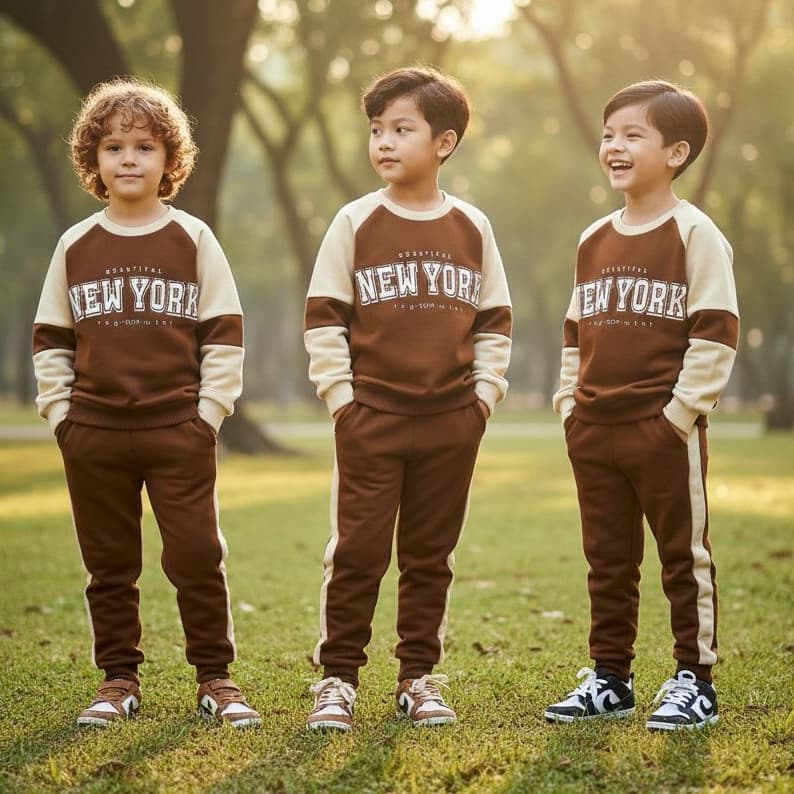 Conjunto Infantil Masculino de Frio Agasalho casaco e calça abrigo Juvenil 2 ao 14 anos Quentinho