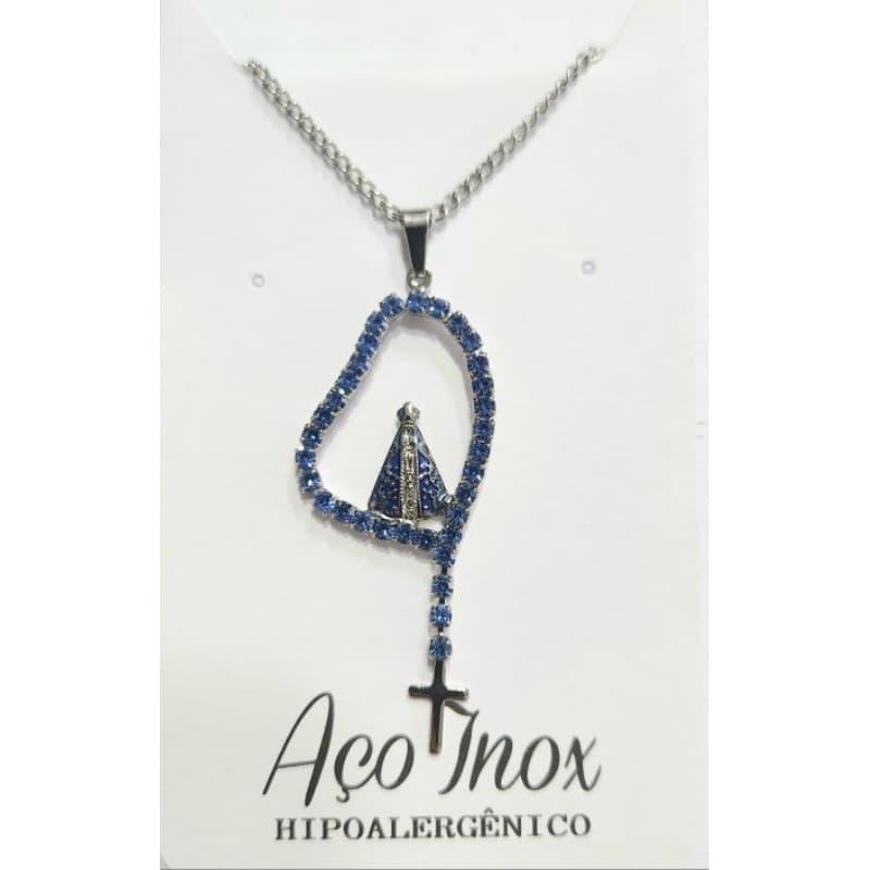 Colar Manto Nossa Senhora Aparecida  - Brilho Elegante e Design Religioso
