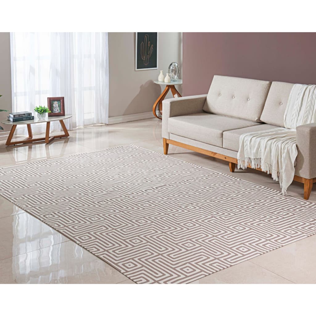 Tapete Jacquard 2 X 1,40 Antiderrapante Moderno Geométrico Rustico