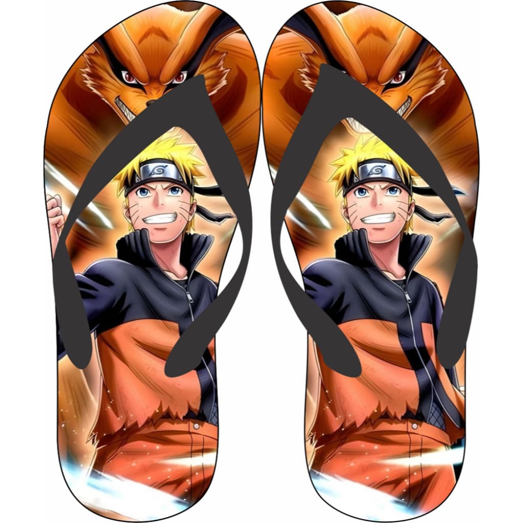 Chinelos estampados Naruto.