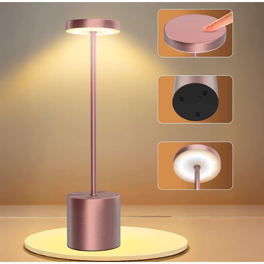 Luminária de Mesa Led 3 Cores Recarregável Luminária de Mesa Led 3 Cores Recarregável [Rose Gold]