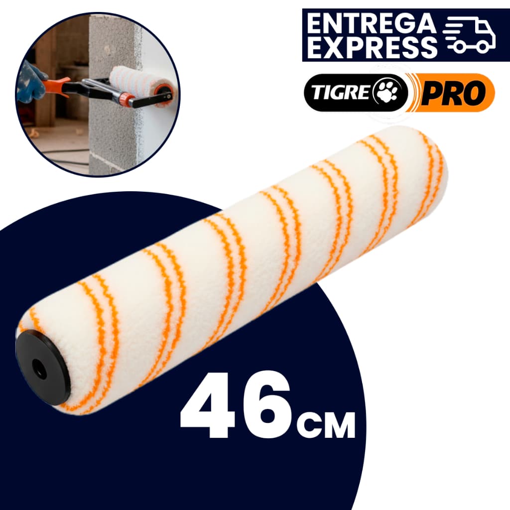 Rolo Extendido 46cm / 30cm Tigre Pro Para Pintura Alto Rendimento Profissional Grande