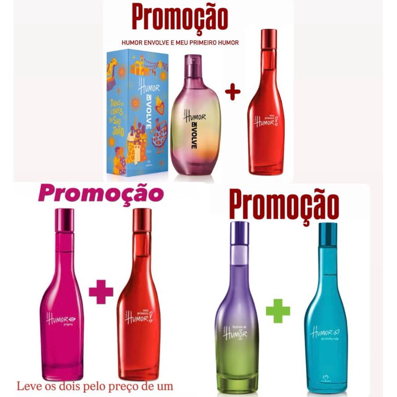 Humor Desodorante Colônia Feminino Natura 75ml cada escolha um kit Original e Lacrado