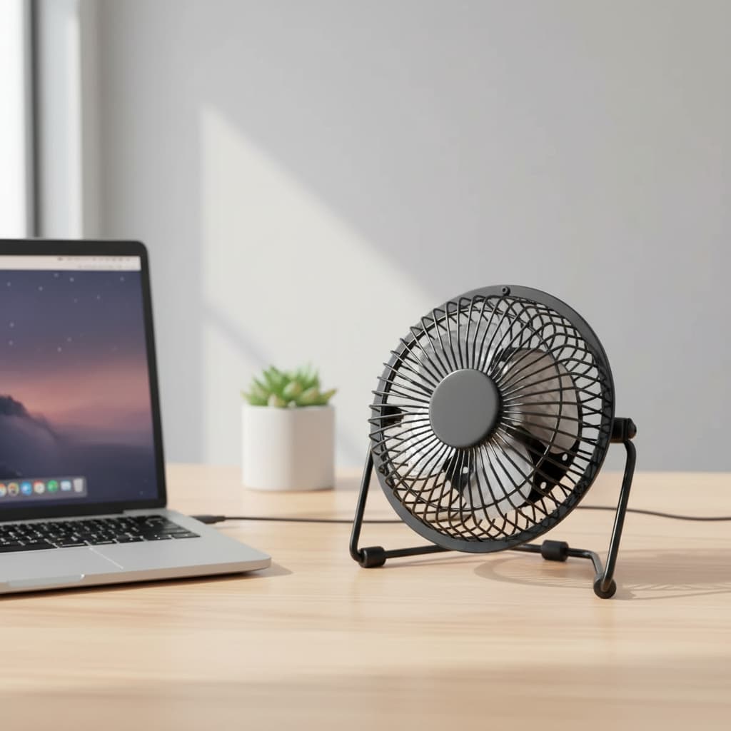 Mini Ventilador Silencioso De Mesa Usb Portátil Pequeno Eficaz Inclinação Ajustável 1 Velocidade
