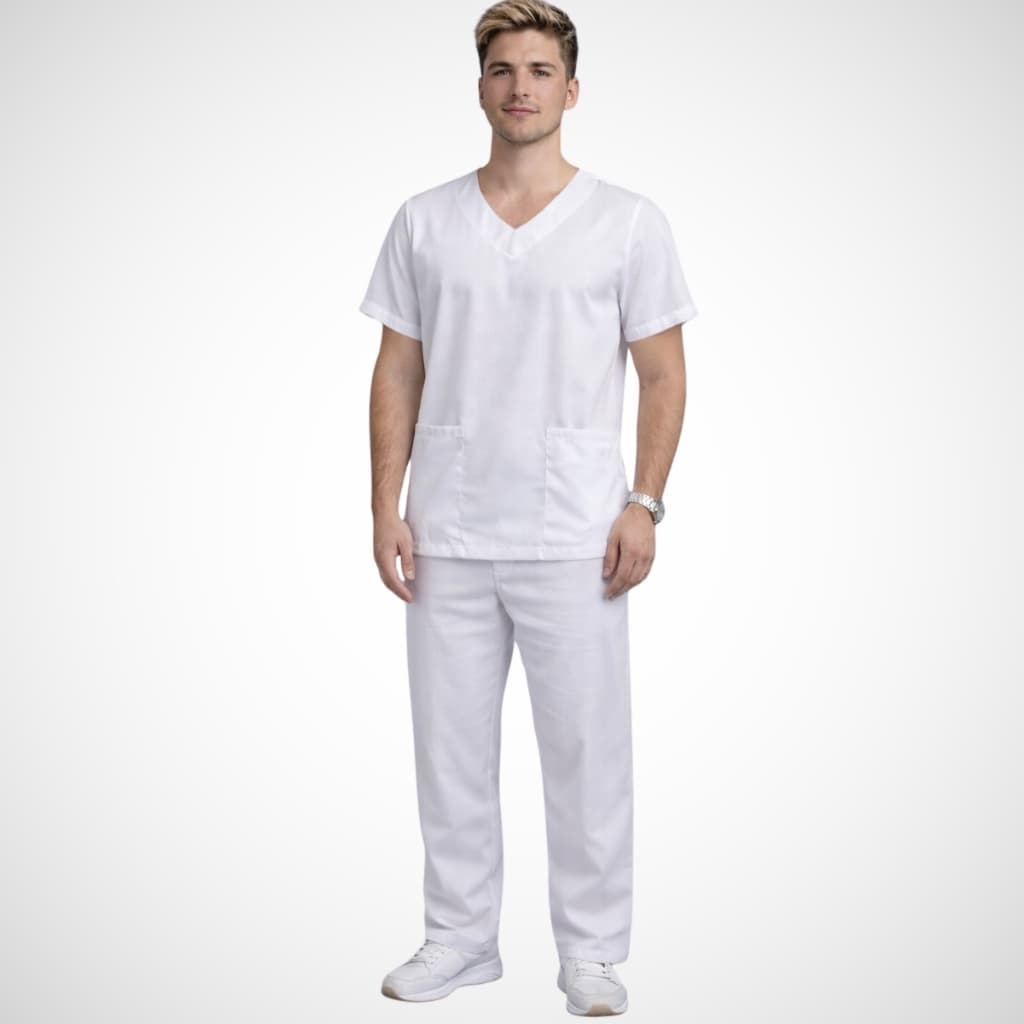 Conjunto Profissional Masculino Pijama Cirurgico Privativo Uniforme Oxford Com Bolsos