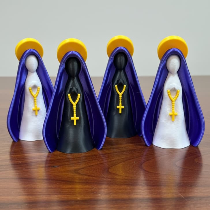 Nossa Senhora Aparecida 16cm Estatua Minimalista - Centro Branco ou Preto - Envio Rápido