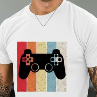 Camiseta Estampa Video Game Controle colorido Camisa 100%Algodão