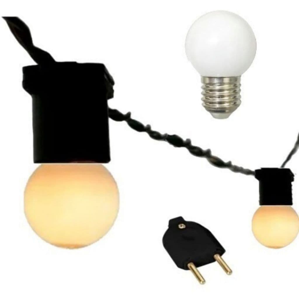 Varal De Luzes Festao 15 Mts Com 15 Lampadas LED Inclusas.