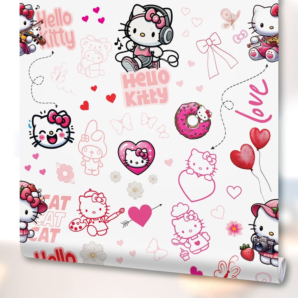 Adesivo Decorativo Hello Kitty Gatinha Decoração Quarto Menina Lavável
