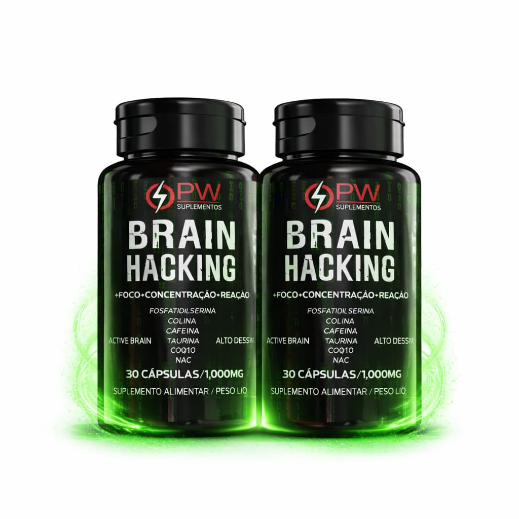 Kit 2 Brain Hacking Suplemento Nootrópico para Foco e Memória 60 Cápsulas cada